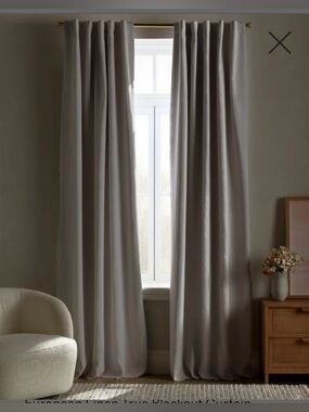 2 European Linen True Blackout Curtain Panels from Quince
